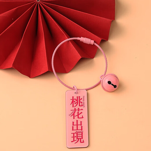 Acryl doppelseitiger kreativer Text DIY Schlüsselbund Pendellerie Good Persimmon Segen Text Rucksack Hanging Ornament Blessing Text Keychain*3 (zufällige Farbe)