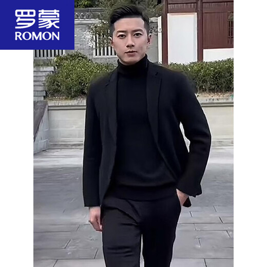 ROMON wool double-sided woolen suit men's 25 spring, autumn and winter cashmere business casual suit jacket woolen coat caramel color 70 wool (net content 68.9%) M (size 48/weight-115Jin Jin equals 0.5 kg)