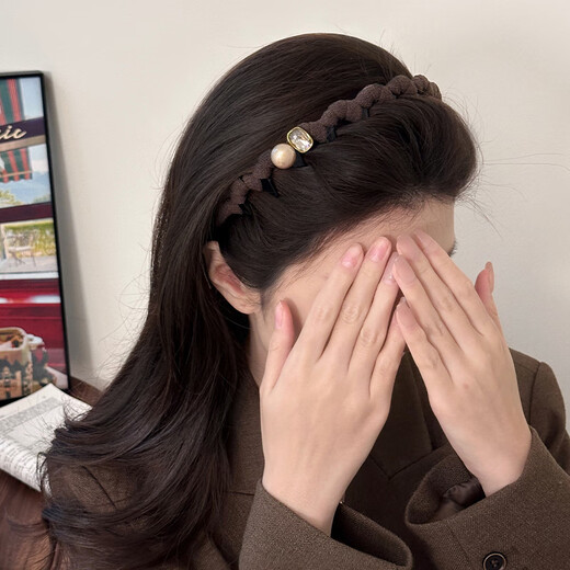 Idel Pearl high skull headband with toothed anti-slip headband for women 2025 new high-end daily wear toothed comb headband F3553 French high skull headband