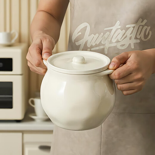 Linion ceramic lard jar 1200ml household kitchen high temperature resistant seasoning jar with lid chili oil jar oil salt jar seasoning jar