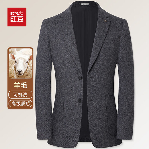 Red bean wool-containing suit men's spring and autumn casual business young and middle-aged single suit jacket top dad work clothes