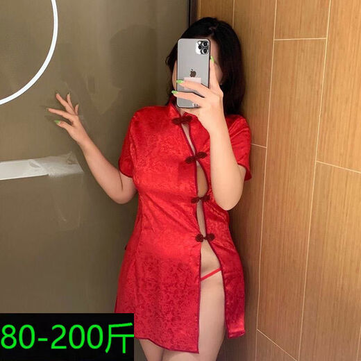 Free T-string 80190Jin Jin is equal to 0.5kg Sexy cheongsam pajamas nightgown dress white M size 80120Jin Jin is equal to 0.5kg