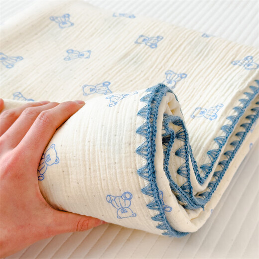 Pick-up cat gauze blanket double-layer gauze children's kindergarten air-conditioning blanket baby baby blanket nap single towel cotton wrinkled gauze-Yuanqi Duck 180cm200cm-double blanket one blanket multi-purpose