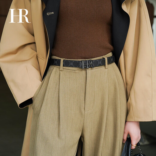 HR Helena Official Women's Belt Cowhide Automatic Buckle Belt Gift Box Casual Genuine Leather Women's Belt for Gifts Image Model Counter Gift Box SF Air 95cm