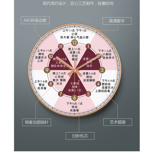 Reloj electrónico de pared Medicina china Ziwu Liuzhu tienda de moxibustión reloj colgante farmacia fisioterapia reloj de pared centro de salud reloj de las doce en punto A695 negro 16 pulgadas de diámetro 40 cm (movimiento de ondas de radio automático