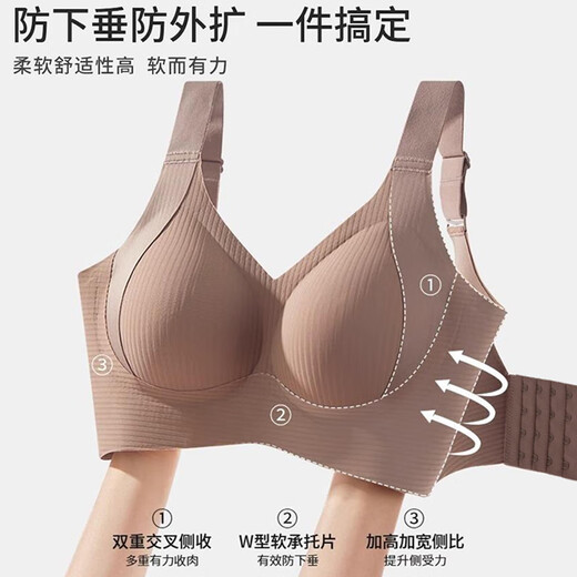 FitonTon 2-piece adjustable underwear for women, anti-sagging, lifting and shrinking auxiliary breast bra, large size thin seamless bra