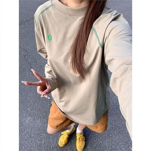 Lifeng khaki badminton quick-drying clothes for men and women in summer thin outdoor sports long-sleeved T-shirts for couples cycling clothes carbon black upgrade 2XL