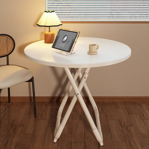 Chibalun home dining table small apartment cream white dining square table rental house light portable stall milk tea shop folding table
