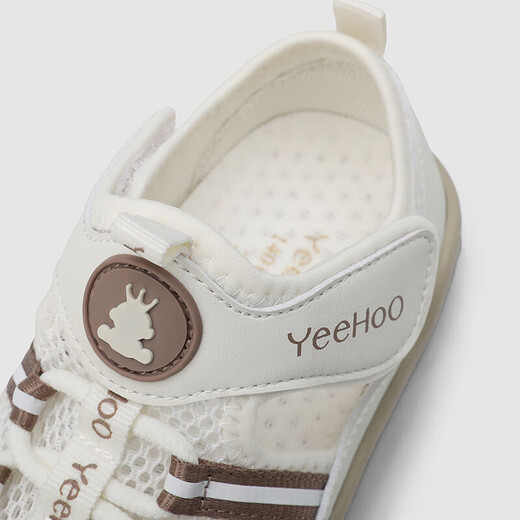 YEEHOO children's shoes summer breathable infant sandals soft sole non-slip toddler shoes mesh sandals antibacterial shoes beige size 21 recommended foot length 12-13cm