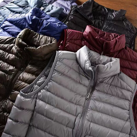 波司豋反季特卖冬装轻薄款羽绒服男马甲夹克背心短款修身休闲大码羽绒服 黑色【丝绵】 L