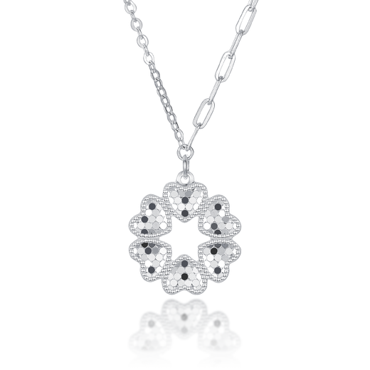 Zhaoliang PT950 platinum six-manged heart pendant crushed ice platinum necklace clavicle chain pendant Chinese Valentine's Day gift for girlfriend 7.07 g