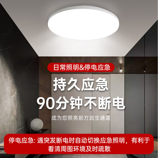 Baishian Fire Emergency Lighting Emergency Ceiling Light Evacuation Channel Lighting Corridor Shopping Mall Power Outage Emergency Light 30CM Induction Model 12W