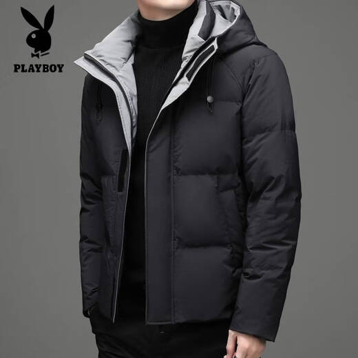 Playboy (Playboy) Winter Youth warme Kapuze -Down -Jacke 90 weiße Ente Down New Herren Short Dick Down Jacket Trend Blue 9902 2xl 185
