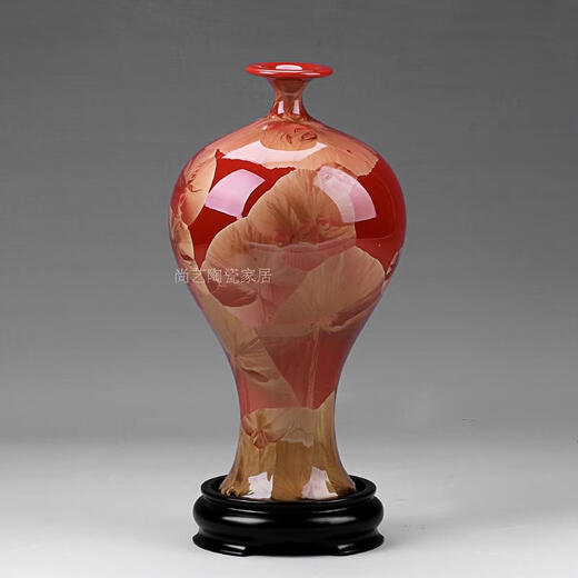 PHTY porcelain art ornaments Jingdezhen high-end crystallized glaze ceramic vase modern minimalist home TV cabinet Yuhuchun two-color