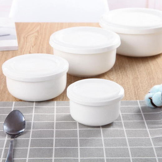 He Jiagong steamed egg bowl with lid, bowl with porcelain lid, microwave ceramic bowl, stew pot, steaming bowl, special steamed egg custard bowl, water-proof stew bowl, 4-inch small covered bowl