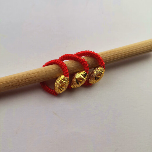 KZD Old Phoenix 999 pure gold ring gold ring female ring natal transfer bead ring braided red rope ring red rope transfer bead gold ring