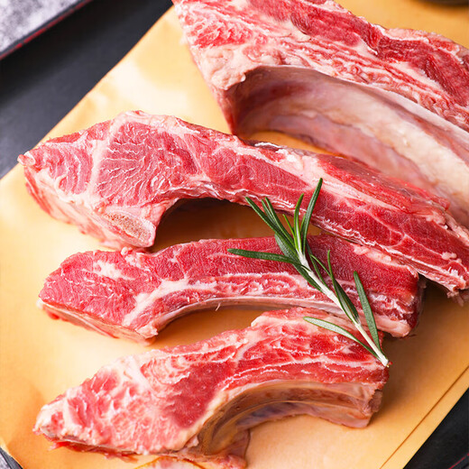 安格斯谷饲原切牛肋排带骨牛肉牛排骨新鲜牛肉夏季火锅生鲜食材 原切牛肋排2斤 MS1