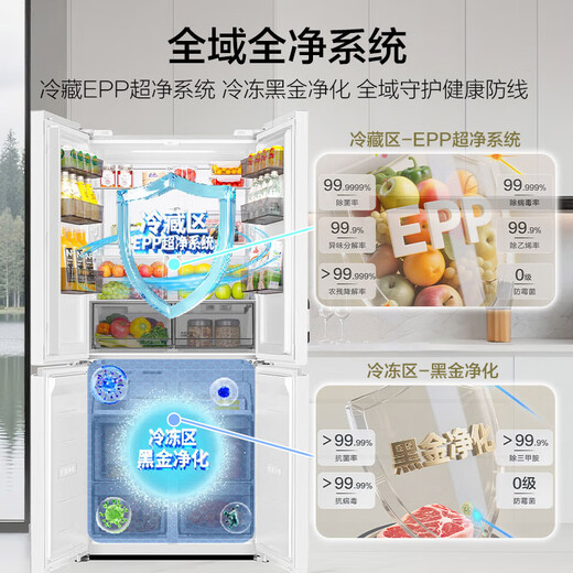 Haier Xiaohonghua 2.0 501L Dual System Dual Cycle 594 Ultra-Thin Cross Door Home Refrigerator 2025 New BCD-501WGHTDC4FBU1 National Subsidy 20%