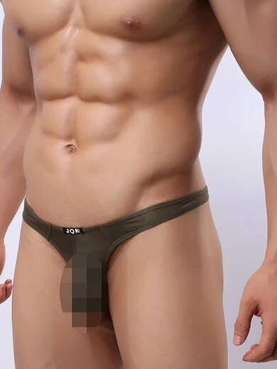 Men's double-butt underwear, sexy, sexy, low-waisted, protruding, tempting, thong, boys' butt lift, butt exposed, gay, white L