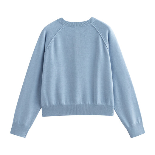 Inman (Inman) Estilo de fragancia Pequeño chaqueta de cárdigan de punto sólido para mujeres 2025 Autumn Sweater informal suelto suelto simple y versátil Blue Blue XL