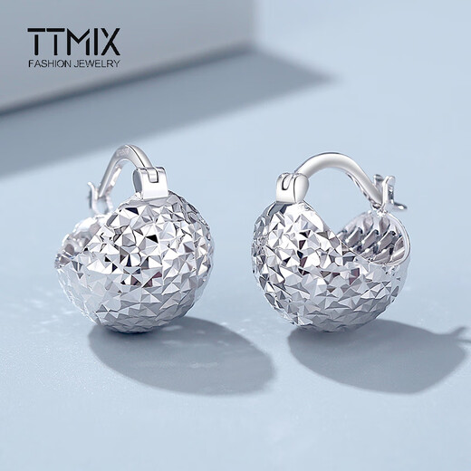 TTMIX shiny pine cone earrings platinum earrings pt950 platinum earrings women's platinum earrings birthday gift 6.3-6.5g,