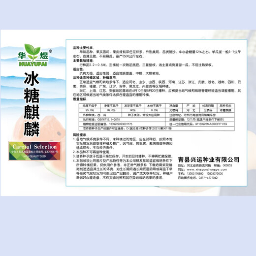 8424 Kirin watermelon seeds, seedless, high-yield rock sugar, lazy watermelon seeds, southern four-season vegetable and fruit seeds, Huayu original color pack, 2 packs, about 100 capsules