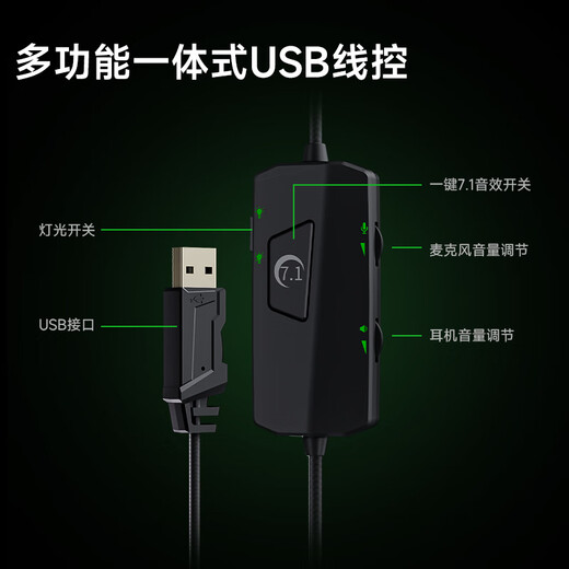 Siberia (XIBERIA) V13PRO headset gaming headset wired e-sports headset USB one-button 7.1 channel with microphone mobile phone computer CSGO listening position professional headset V13PRO professional version USB one-button 7.1 sound effect