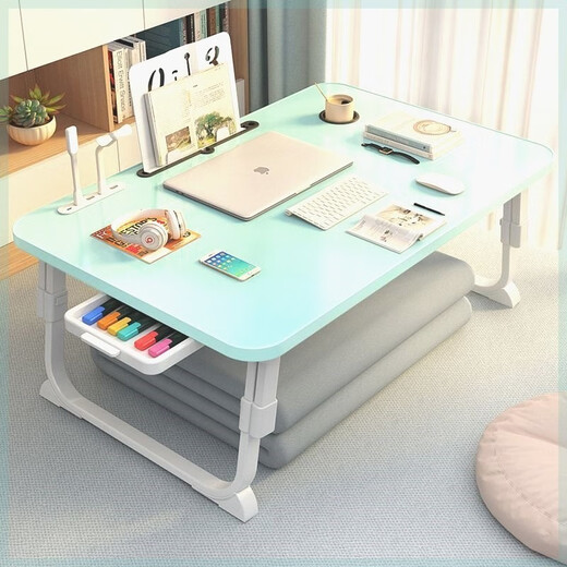 MPPMCK plegable mesa pequeña cama de cama para computadora portátil cama cama cama cama cama dormitorio sit sable mesa de estudio perla blanca + elevación de tres pilas 60x40-US 14066