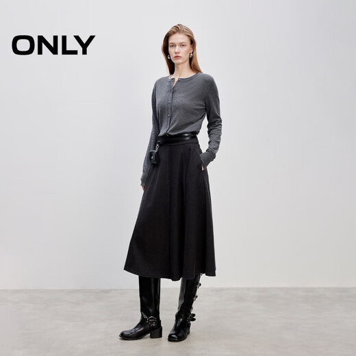 ONLY 2025 autumn woolen wide fabric A-line umbrella skirt long skirt skirt for women|125316017