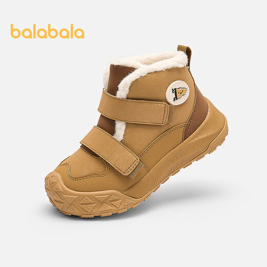 Balabala children's toddler shoes high-top snow boots for boys plus velvet thickened sports boots 2025 autumn and winter shoes 209425145215