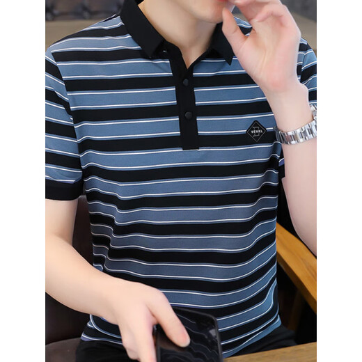 Septwolves Camiseta de manga corta de verano SEPTER SUMMERS POLO VERSATILLO VERSATILE HELO MENSA CAMISA VERSATIVA Camiseta de seda de miel de HELA HECHO LD6227 WHITE M 165
