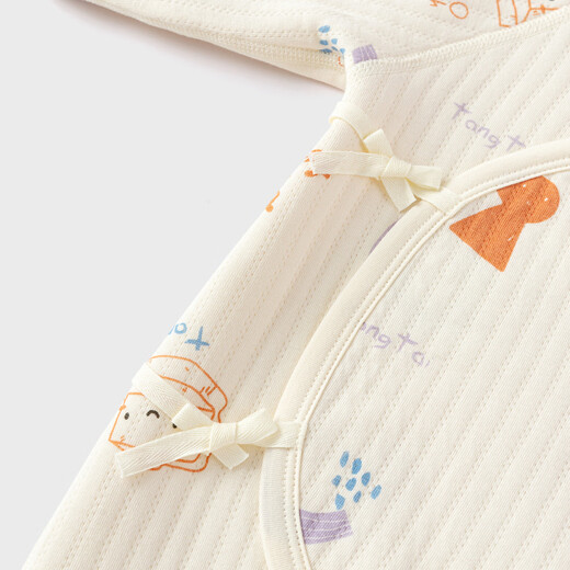 童泰（TONGTAI）婴儿连体衣秋冬季纯棉保暖新生儿衣服宝宝蝴蝶哈衣爬服黄色66cm