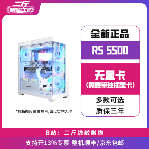 华硕二斤/无显卡（需要单独插显卡）/电脑主机/台式电脑/组装电脑 套餐一 R5 5500/无显卡（需单独插显卡）