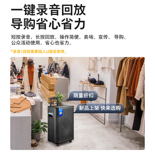 Philips outdoor stage high-power square dance audio mobile portable trolley commercial conference speaker wireless Bluetooth high volume karaoke amplification with dual microphones SD170MAX 12-inch bass + dual microphones