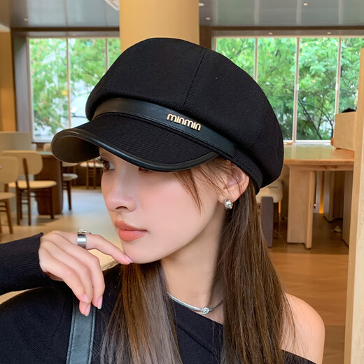 Xue Qianman hat women's autumn and winter high-end Korean style octagonal hat fashionable peaked cap versatile beret small warm hat showing face