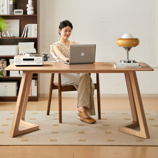 Plain solid wood desk study table large board desk to be used in the living room large long table office desk double long strip shape solid wood color - single table 120*80*75cm