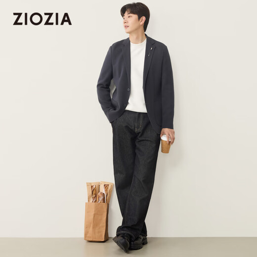ZIOZIA Comfortable and stylish ZIOZIA commuter men's 25 autumn casual blazer slim suit ZKSE3110F charcoal gray M 170/92A