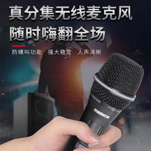 Malida M+9788A sound card karaoke audio professional singing performance high-power outdoor live broadcast square dance karaoke mobile trolley Bluetooth speaker home singing amplifier all-in-one machine M+9788A dual microphone/8-inch bass karaoke audio
