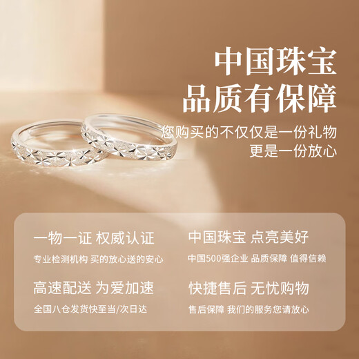 Chinese jewelry pure silver baby's breath couple ring for men and women a light luxury proposal ring to express love anniversary birthday gift for girlfriend