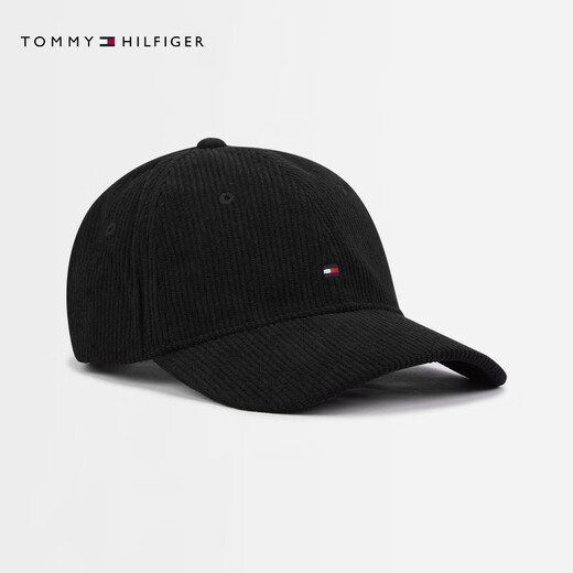 Tommy Hilfiger25 Neuer Herbst- und Winter-Herren-Cordro Retro einfache gestickte Baseballkappe Baseball Cap 13583 Schwarz BDS One Size (Kopfumfang 55-61 cm)