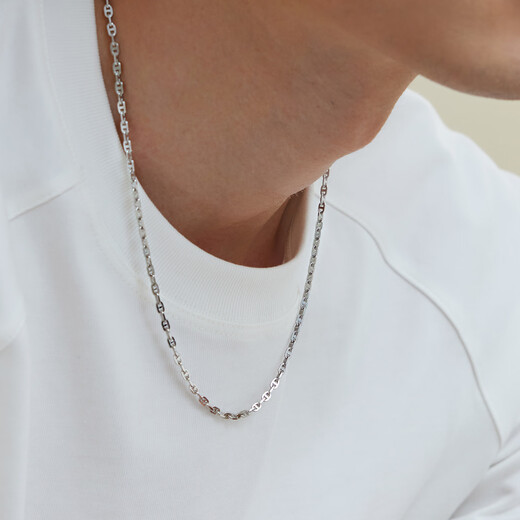 Lukfook Jewelry Platinum 950 Day Chain Platinum Necklace Plain Chain Men's Price L19TBPN0031 50cm-18.00g (including labor cost 1800 yuan)