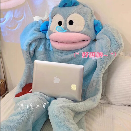 LZJV Clownfish One-piece Pajamas Teletubbies Autumn and Winter Sand Sculpture Funny Coral Velvet Home Clothes for Men and Women can be worn outside Hanton Clownfish One-piece Nightgown (single nightgown without shoes) M (100-120Jin Jin equals 0.5kg)