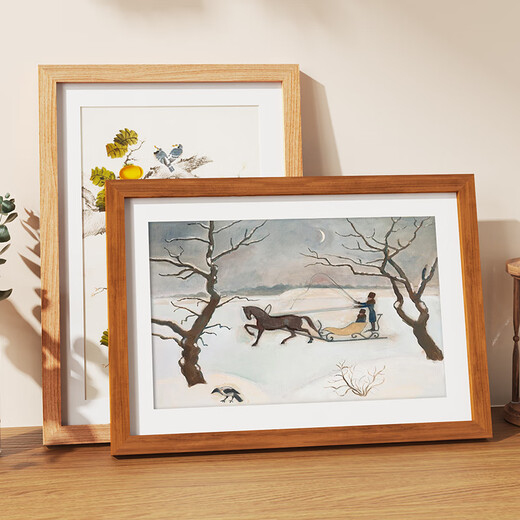 Jinlongxing solid wood photo frame A4 solid wood color table hanging wall picture frame framed photo decoration license frame original copy