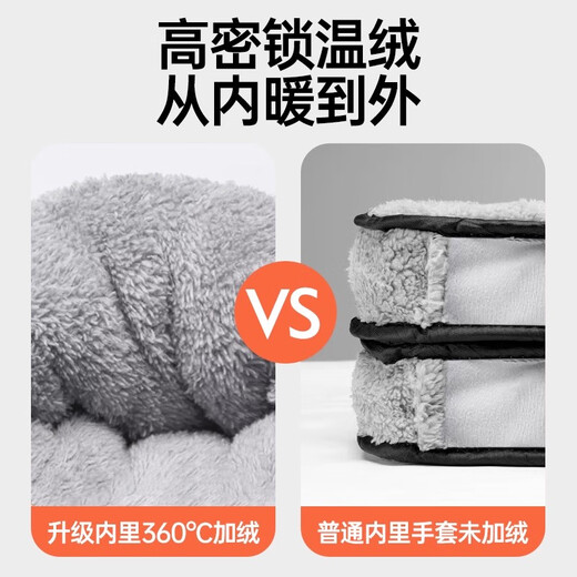 Zhunwu Electric Rider Grip Covers Winter Motorcycle Grip Covers Battery Car Electric Bicycle Warm Windproof and Waterproof Gloves 1 Pair Cute Rabbit-Gray With Waterproof Film Velvet Thickening Warmth Windproof and Waterproof