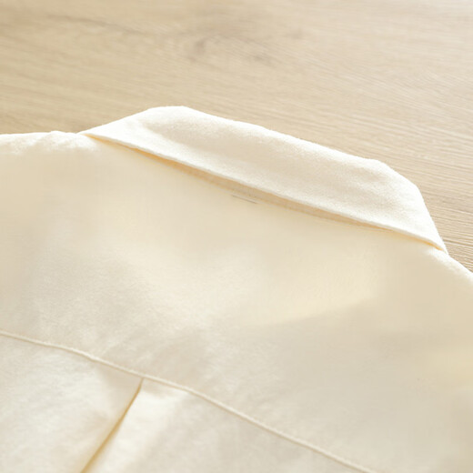 Yun Qiurong women's shirt cotton long-sleeved autumn and winter thick brushed versatile 2025 autumn new shirt pure cotton top fashionable off-white M 115-135Jin Jin equals 0.5 kg