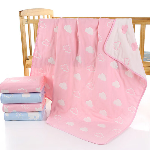 Mufan (mufan) towel quilt pure cotton 6-layer gauze baby blanket type A newborn child baby air conditioning quilt student nap blanket colorful mushroom 180*220cm