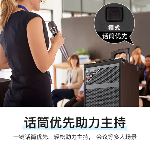 LeTV Square Dance Speaker 15-inch Subwoofer Mobile Outdoor Karaoke Trolley Speaker Wireless Microphone Stall Speaker Electric Acoustic Guitar Folk Instrument Speaker High Power 8-inch Subwoofer Single Wireless Microphone