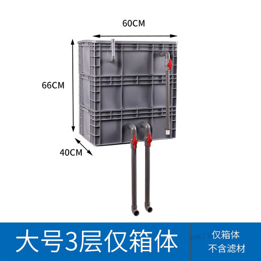 XMSJEU box filter box logistics box plastic box rectangular turnover box European standard auto parts box tool box storage box gray large 3 layers