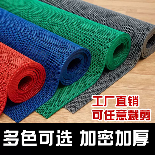 Yusenyi PVC non-slip mat bathroom floor swimming pool bathroom kitchen mat waterproof plastic commercial hollow black 4.5mm medium thickness 1.2m wide x 5m long unit price