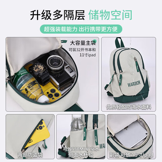 Warrior Men's Crossbody Bag 2025 New Shoulder Bag Women's Casual Student Convenient Small Backpack Large Capacity Commuting Chest Bag Men's Green Astronaut Pendant